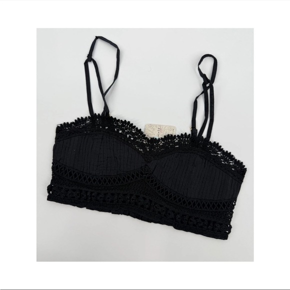Free People Other - Free People Intimately Black Lace Smocked Bralette